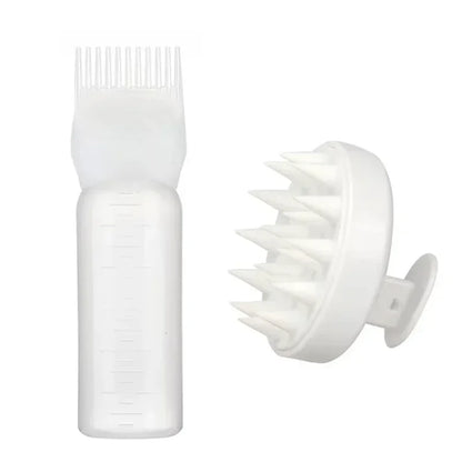 Silicone Shampoo Brush Head Scalp Massage Comb Hair Dye Tint Oil