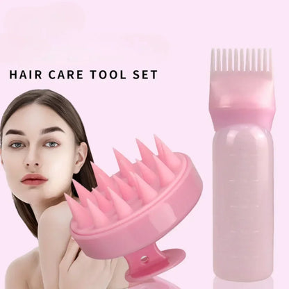 Silicone Shampoo Brush Head Scalp Massage Comb Hair Dye Tint Oil