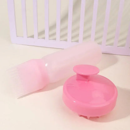 Silicone Shampoo Brush Head Scalp Massage Comb Hair Dye Tint Oil