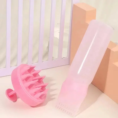 Silicone Shampoo Brush Head Scalp Massage Comb Hair Dye Tint Oil