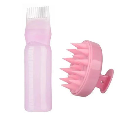 Silicone Shampoo Brush Head Scalp Massage Comb Hair Dye Tint Oil