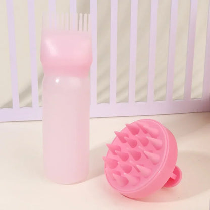 Silicone Shampoo Brush Head Scalp Massage Comb Hair Dye Tint Oil